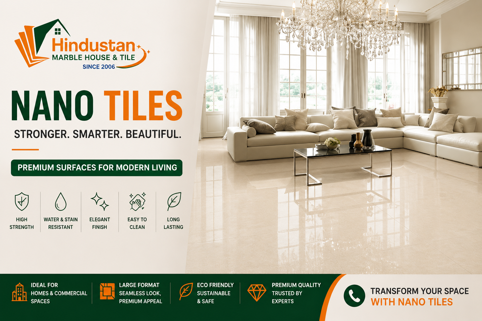 Nano Slab Supplier in India: Premium Quality by Hindustan Marble Tiles