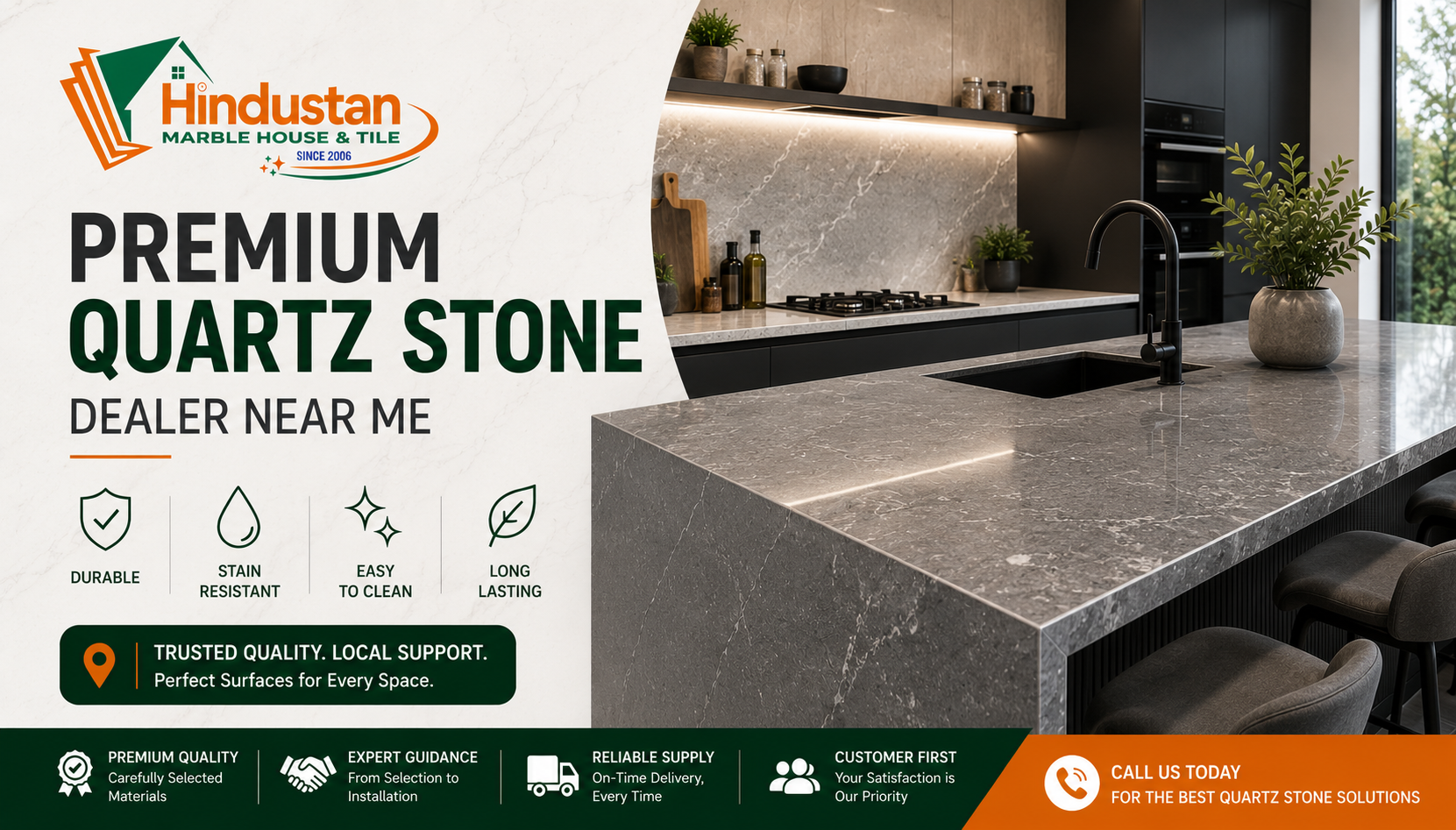 Quartz Kitchen Countertop: A Modern Choice for Stylish Indian Kitchens